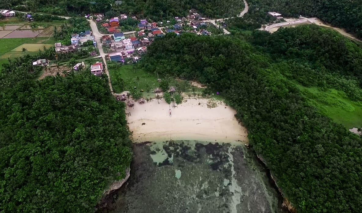 drone picture of talisoy beach in virac catanduanes philippines